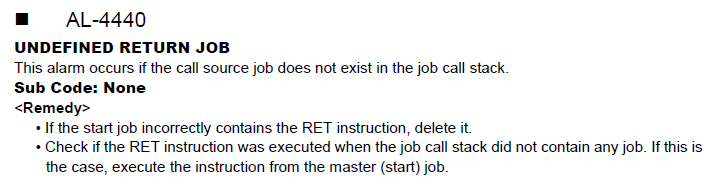 DX100 ALARM CODE 4440 UNDEFINED RETURN JOB – Yaskawa Motoman